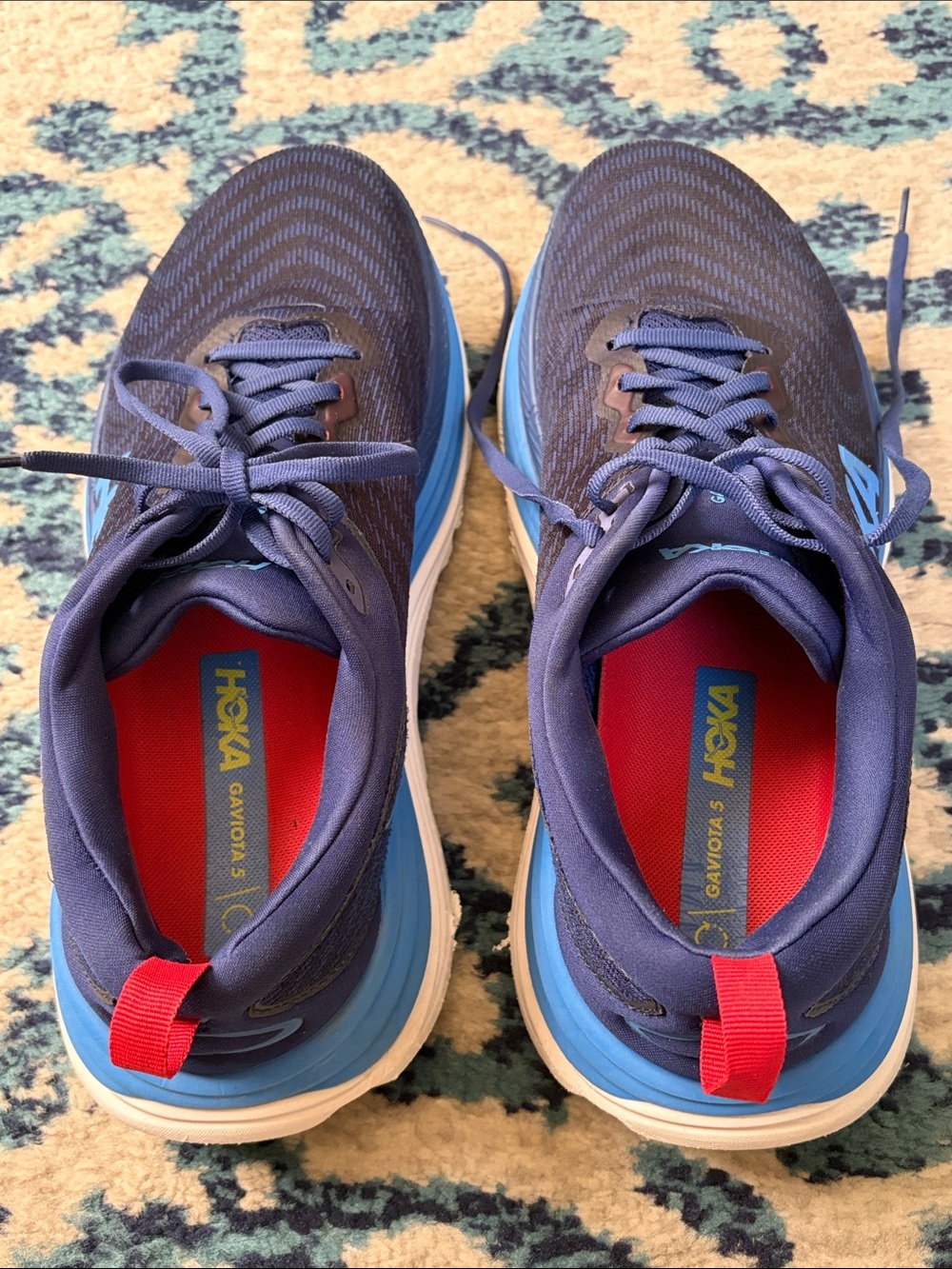 Hoka Gaviota 5 Navy with Bright Blue Accent Running Shoes - Picture 9 of 10